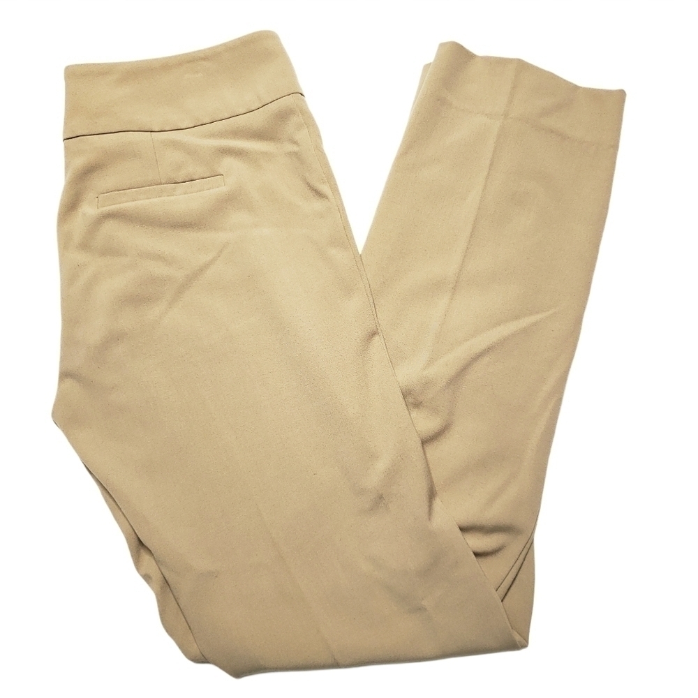 Kenneth Cole Khaki Flat Front Straight Leg Dress Pants Office Work Trousers Sz 4 - Picture 2 of 7